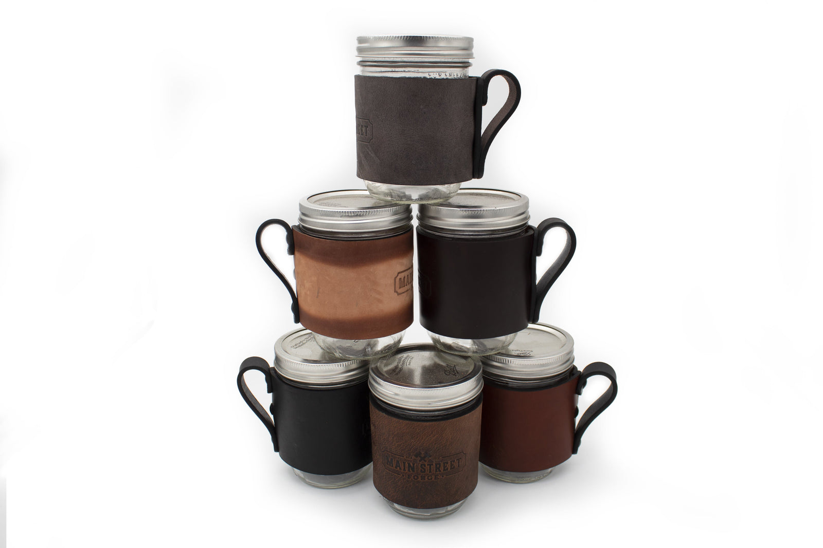 Main Street Forge Small Goods Mason Jar Wrap with Handle - For Hot & Cold Drinks - Made in USA with Lifetime Warranty
