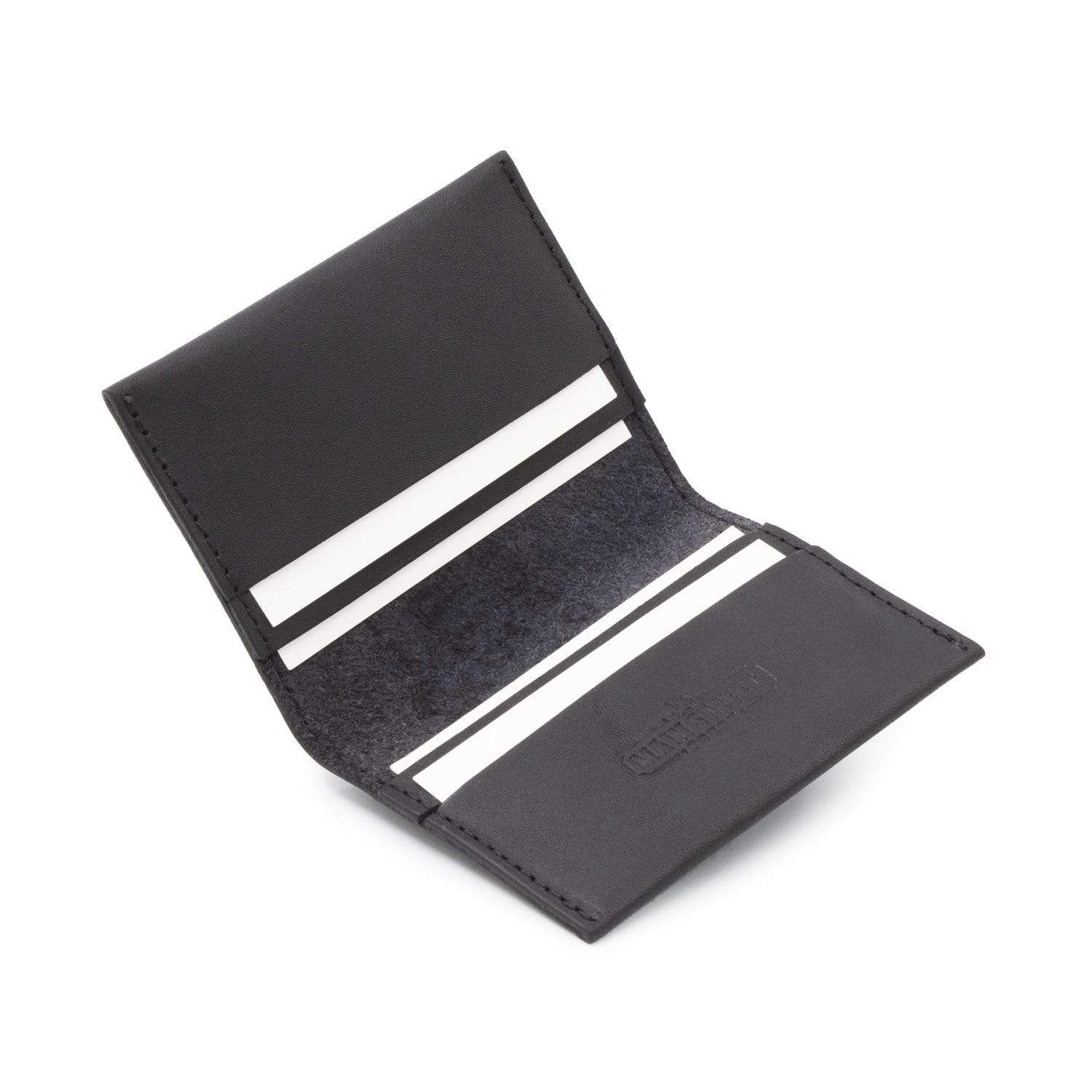 Main Street Forge Wallet Midnight Black Premium Full Grain Leather Business Card Case and Wallet - Lightweight & Slim for Men & Women 816895025376