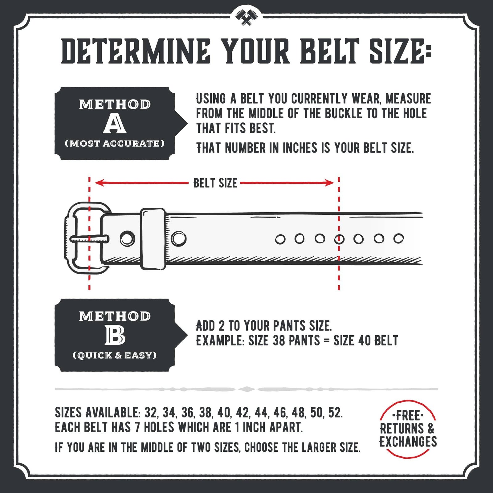 Main Street Forge Belt The Executive Leather 1.25 Inch Dress Belt | Made in USA | Full Grain Leather | Lifetime Warranty