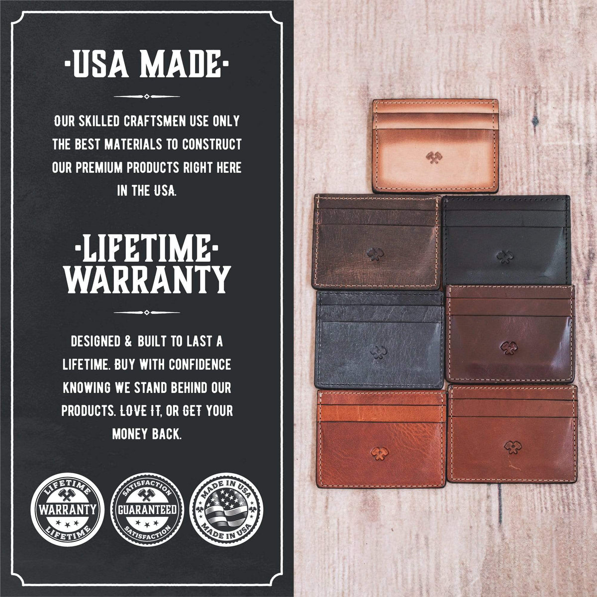 Main Street Forge Wallet Men's Slim Wallet | Front Pocket Wallet with 5 Slots | Minimalist Design | Made in USA