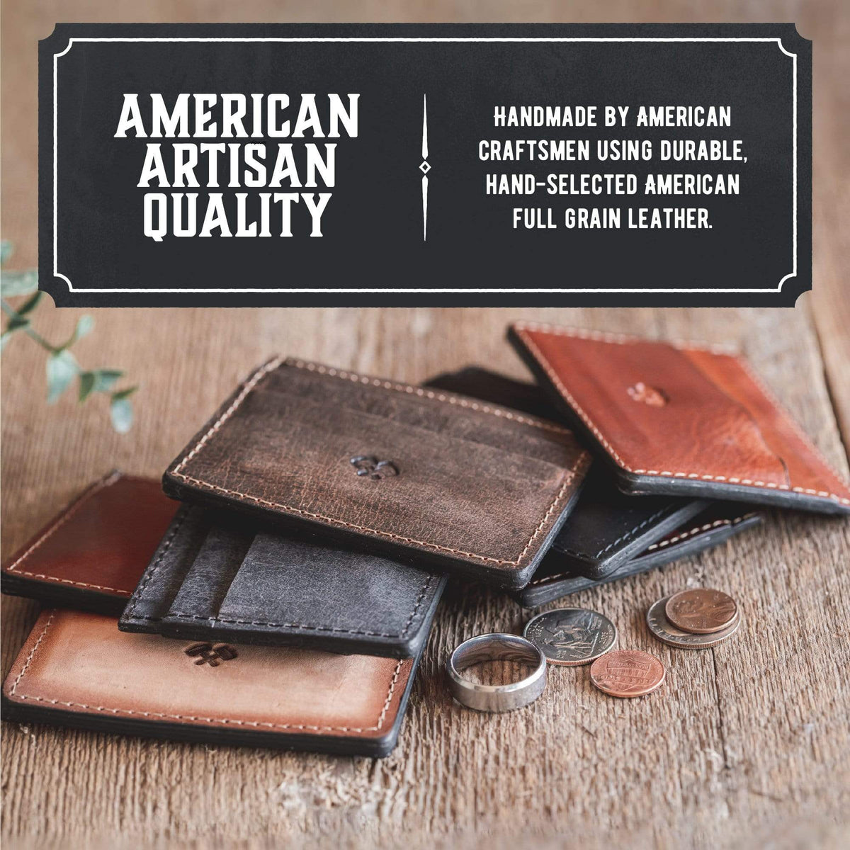 Main Street Forge Wallet Men's Slim Wallet | Front Pocket Wallet with 5 Slots | Minimalist Design | Made in USA