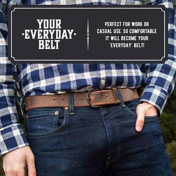 Main Street Forge Belt 32 / Bootlegger Brown The Bootlegger Leather Belt | Made in USA | Full Grain Leather | Men's Belt 816895021651